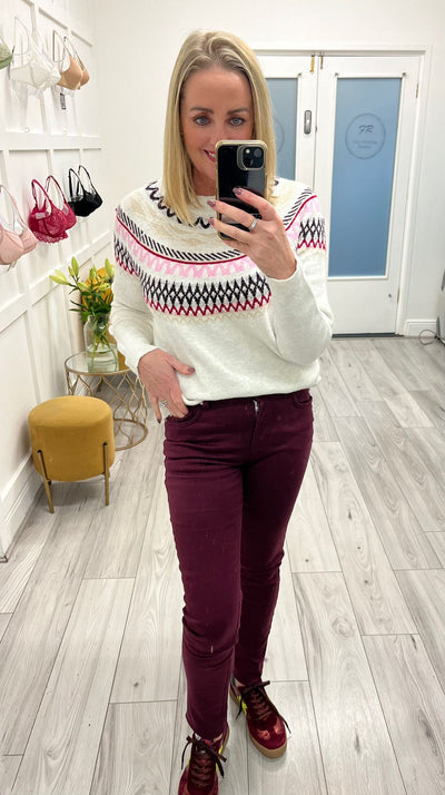 CECIL jacquard sweater with Norwegian pattern