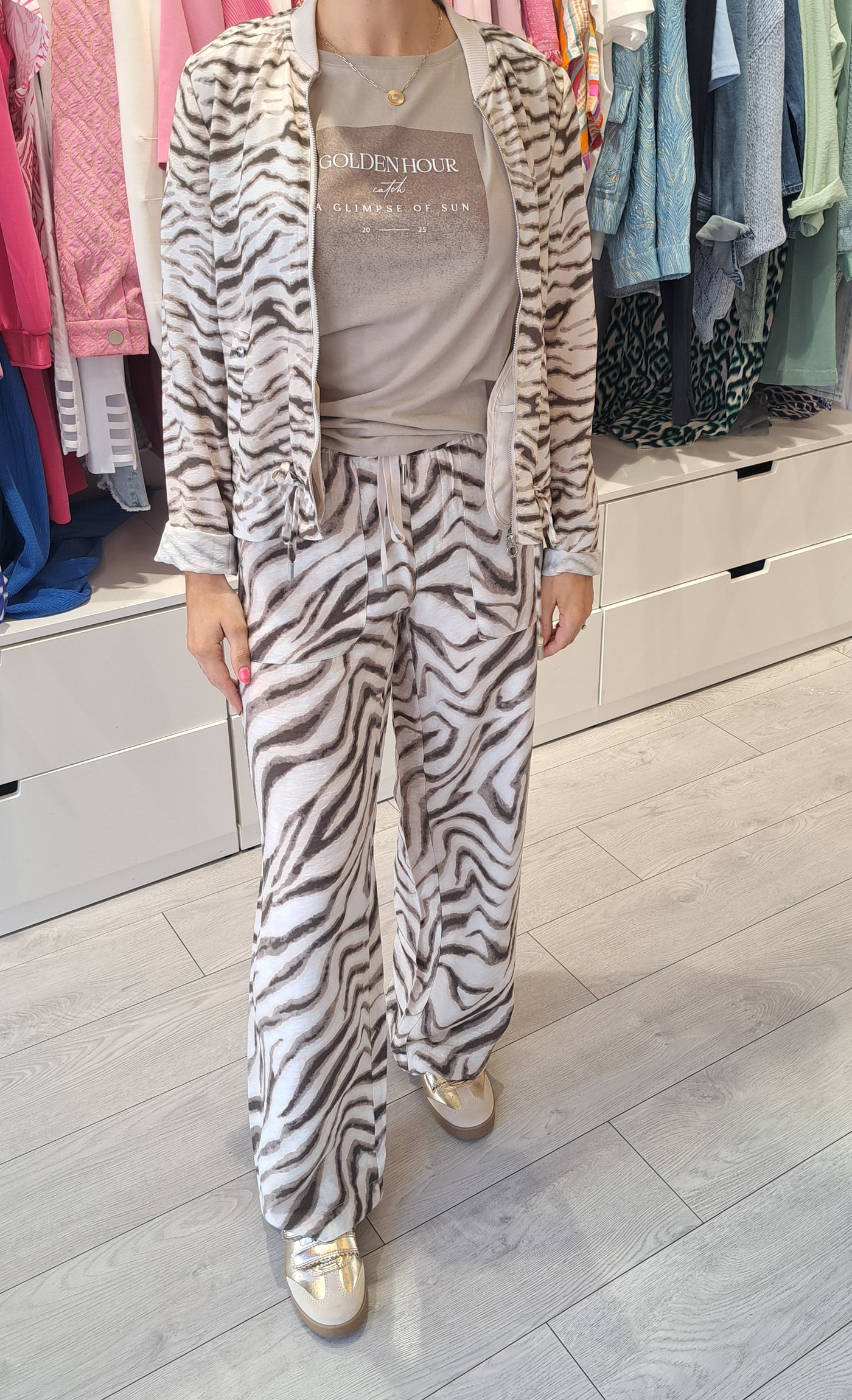 Street One Wide Leg Crepe Viscose Trousers