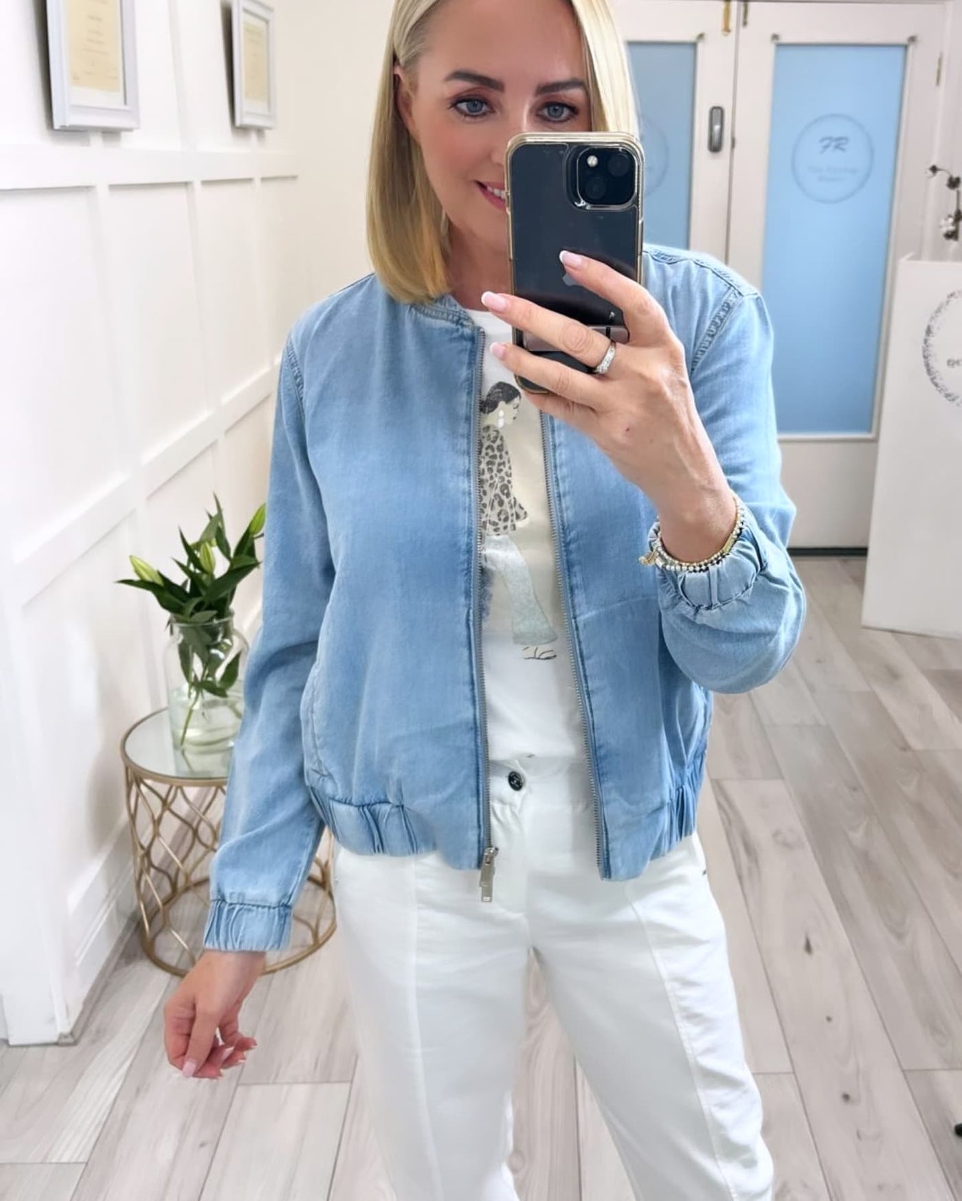 Street One Style denim bomber jacket