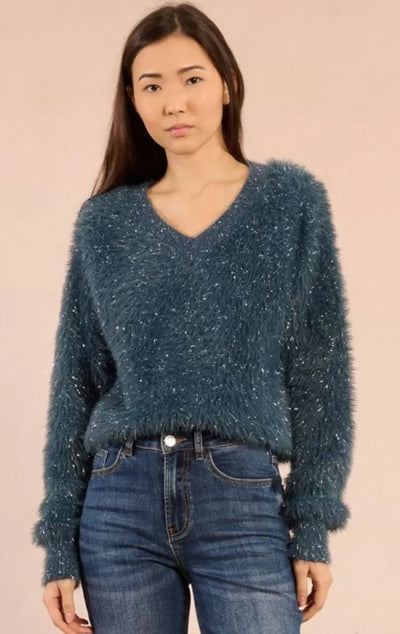 Dory Fluffy Sweater (Duck Blue)