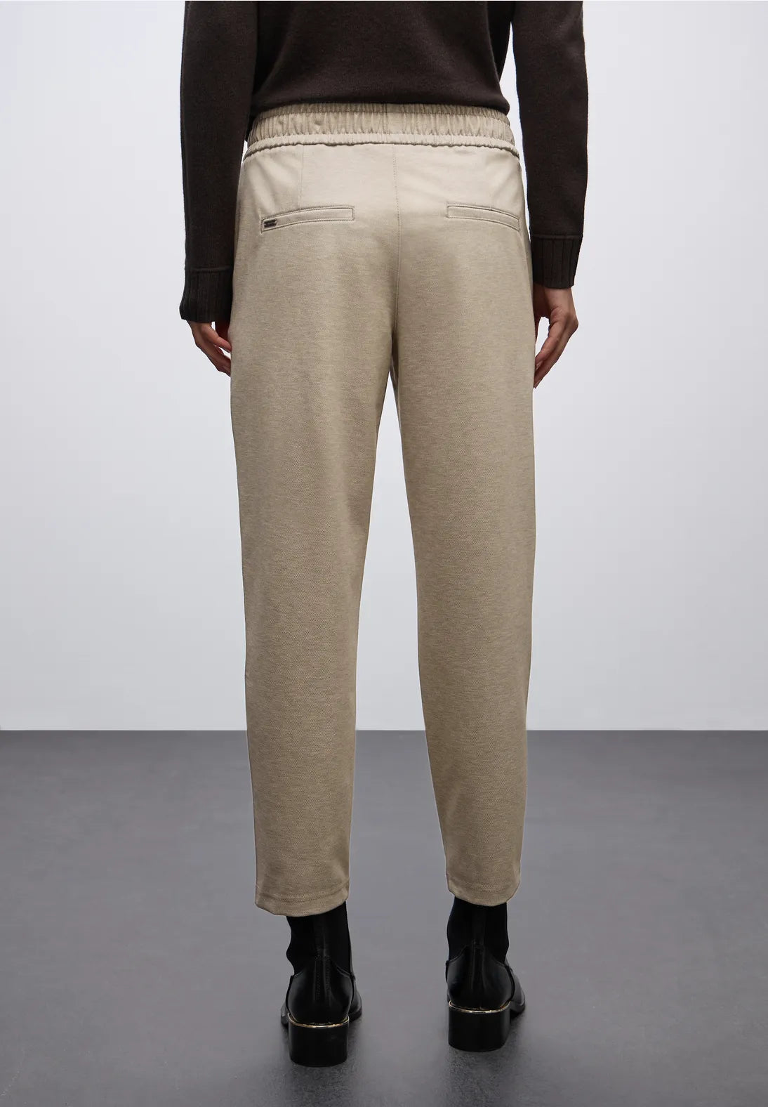Street One Bonny Trousers with Buckle Belt Detail (Beige)