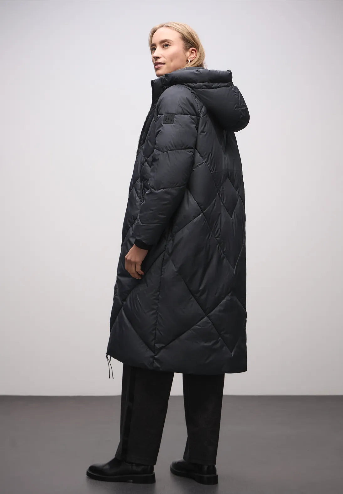 Street One Long Padded Jacket (Dark Navy)