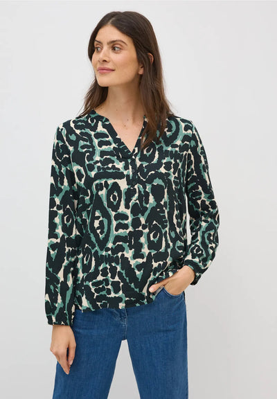 CECIL Animal Print Blouse (Green)