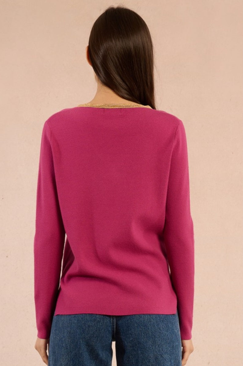 Nicki Long Sleeve Top (Purple)