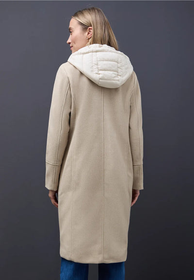 Street One Long Coat with lined inlay and hood