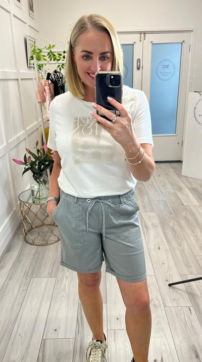 CECIL Twill shorts in a washed look(Grey)