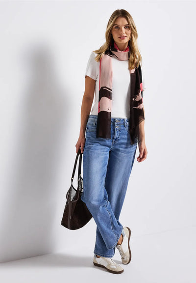 Street One Lightweight patterned scarf (Rose)