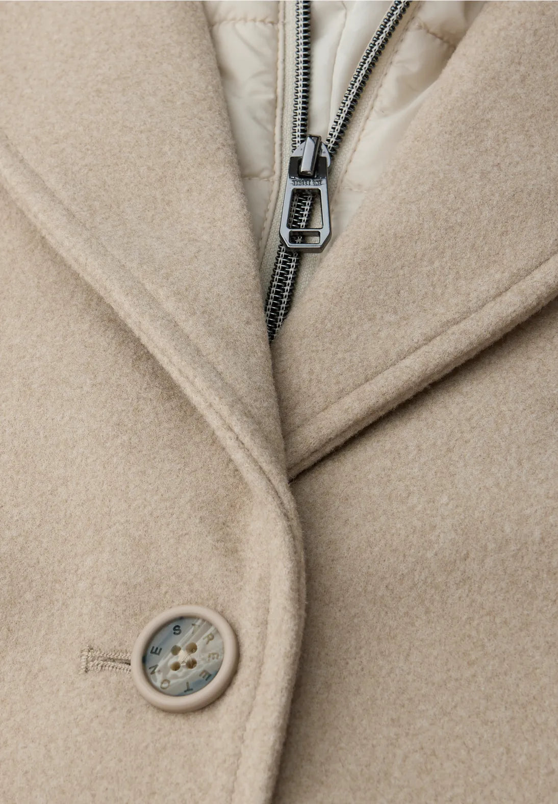 Street One Long Coat with lined inlay and hood