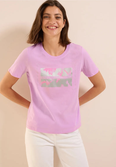 CECIL Foil Print T-Shirt (Cherry Blossom)