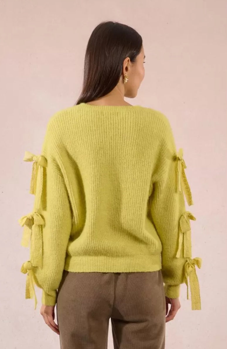 Angie Bow Sweater (Lime Green)