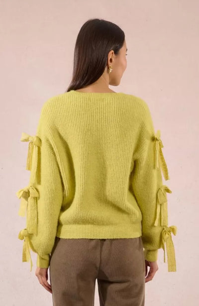 Angie Bow Sweater (Lime Green)