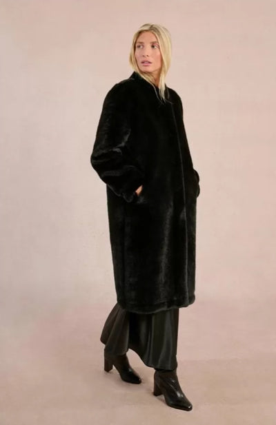 Edwina Faux Fur Coat (Black)
