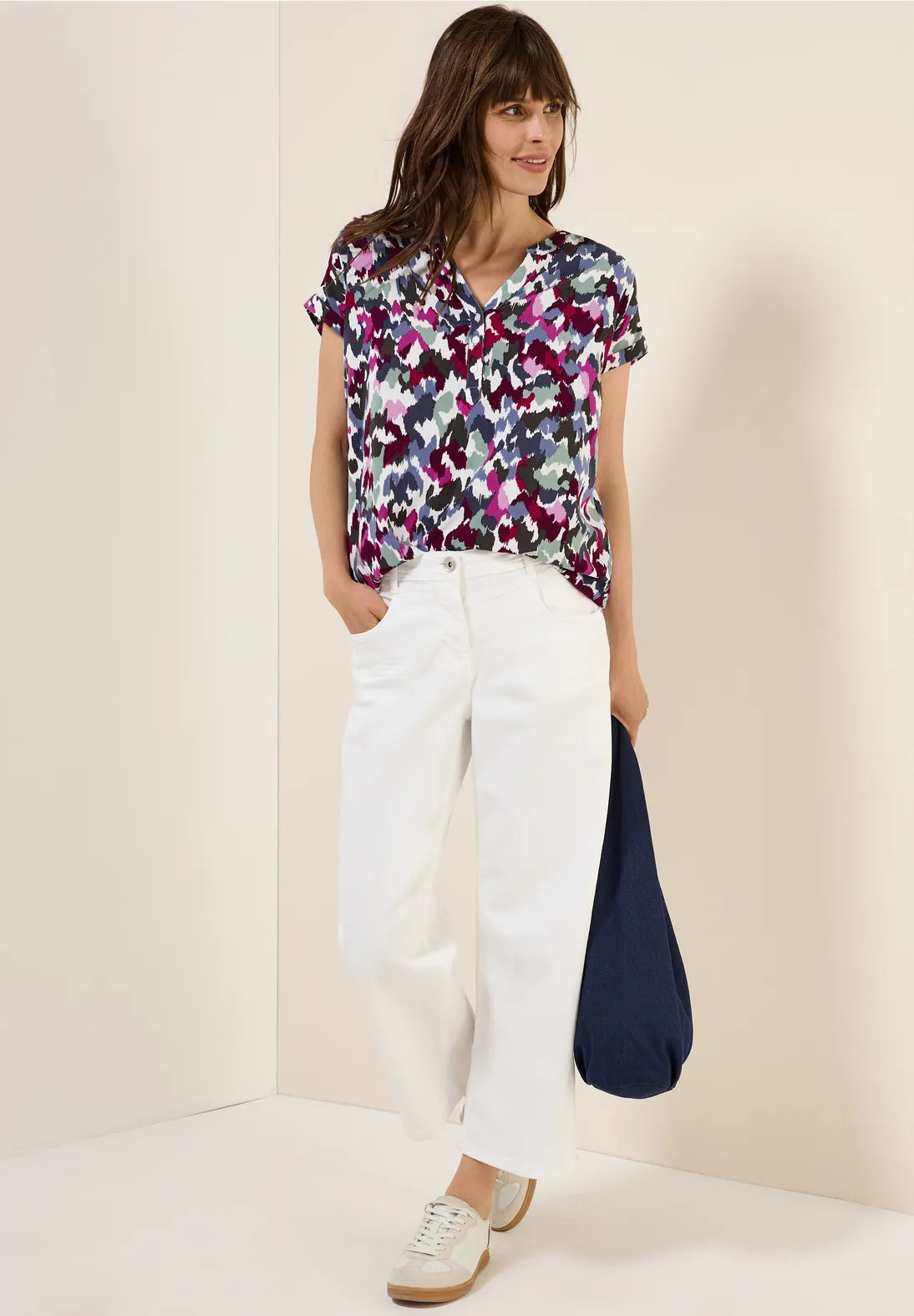 CECIL Print Blouse (Vanilla White)