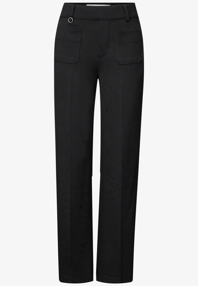Street One (Black) Front Pocket Straight Leg Trousers