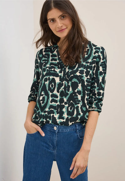 CECIL Animal Print Blouse (Green)