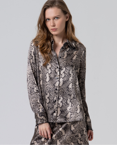 Elsie Animal Print Shirt (Grey)