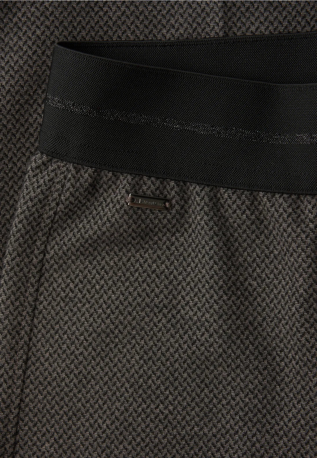 Street One Wide Leg Herringbone Trousers (Mocha)