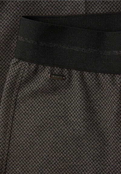 Street One Wide Leg Herringbone Trousers (Mocha)