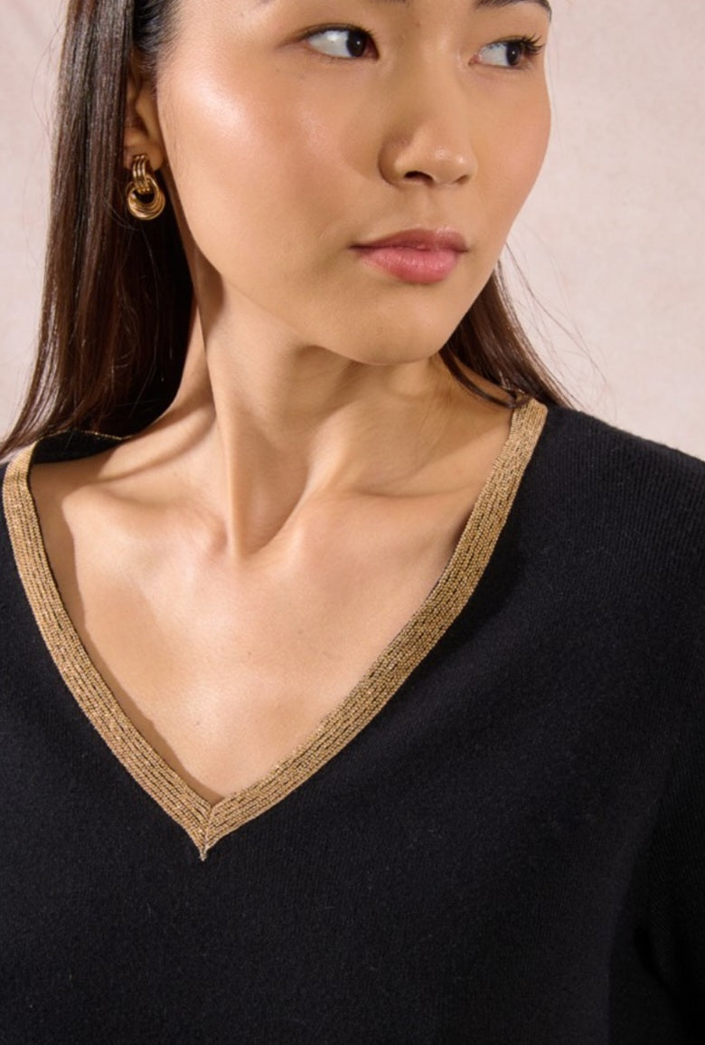 Nicki Long Sleeve Top (Black)