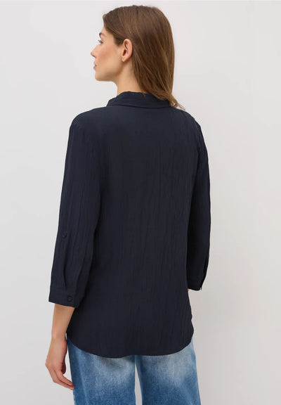 CECIL Seersucker Shirt (Navy)