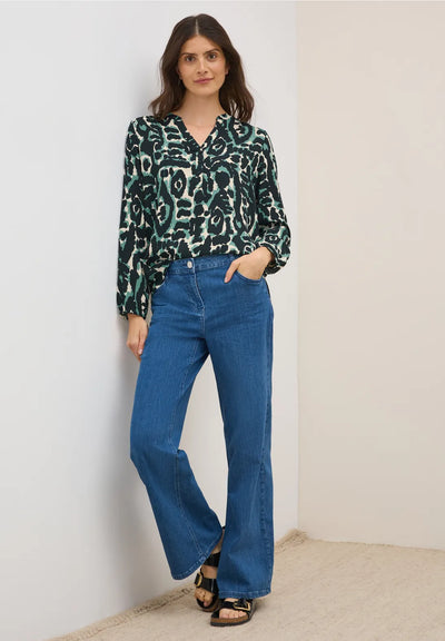 CECIL Animal Print Blouse (Green)