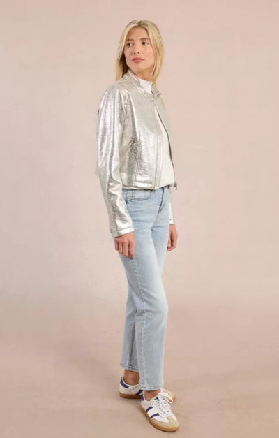 Metallic Biker Style Jacket
