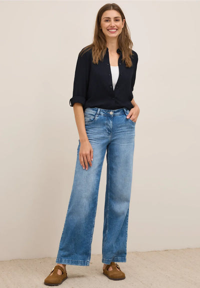 CECIL Seersucker Shirt (Navy)