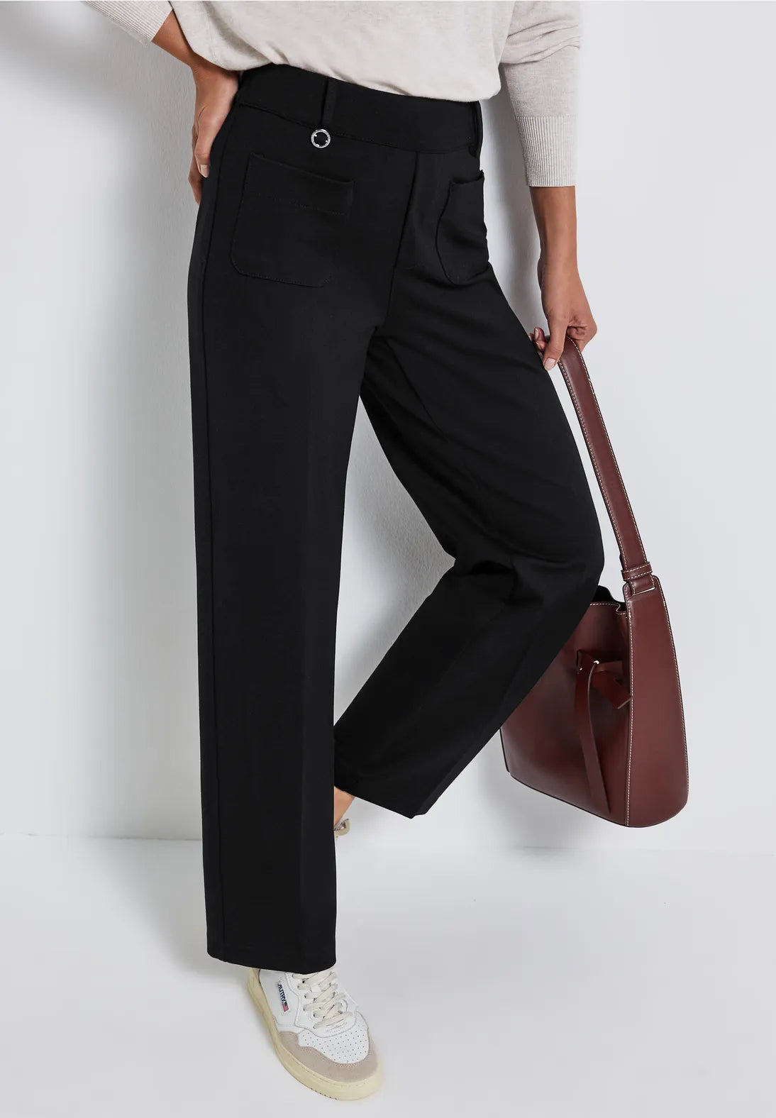 Street One (Black) Front Pocket Straight Leg Trousers