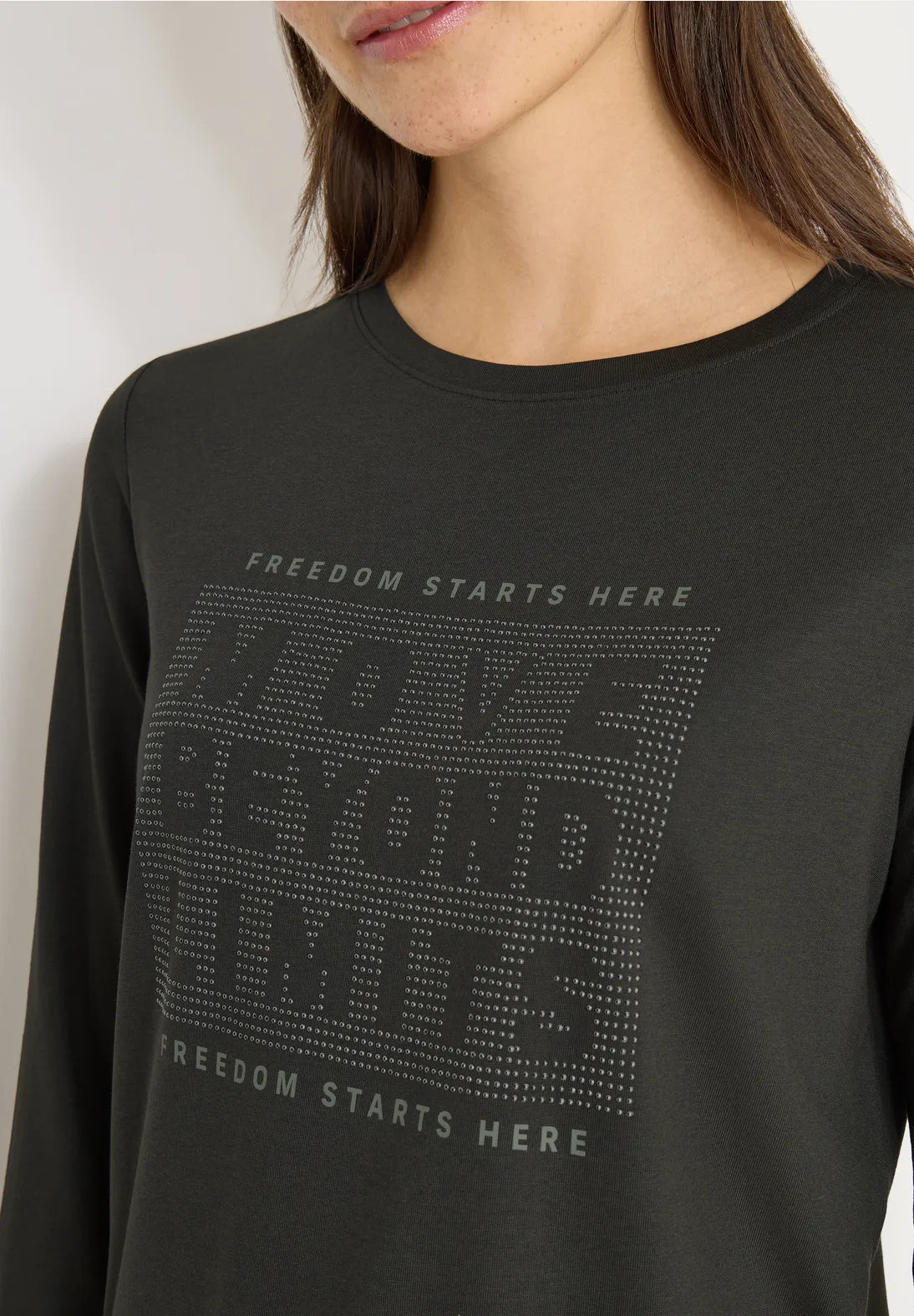 CECIL T Shirt 'Move Beyond Limits' (Khaki)